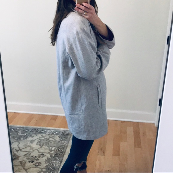 Anthropologie Under Skies Light Gray Wool Blend Cocoon Coat Size Small - Picture 3 of 9